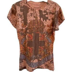 Bon Jovi shirt Womens Size Extra Small Graphic Tee Band cross crown